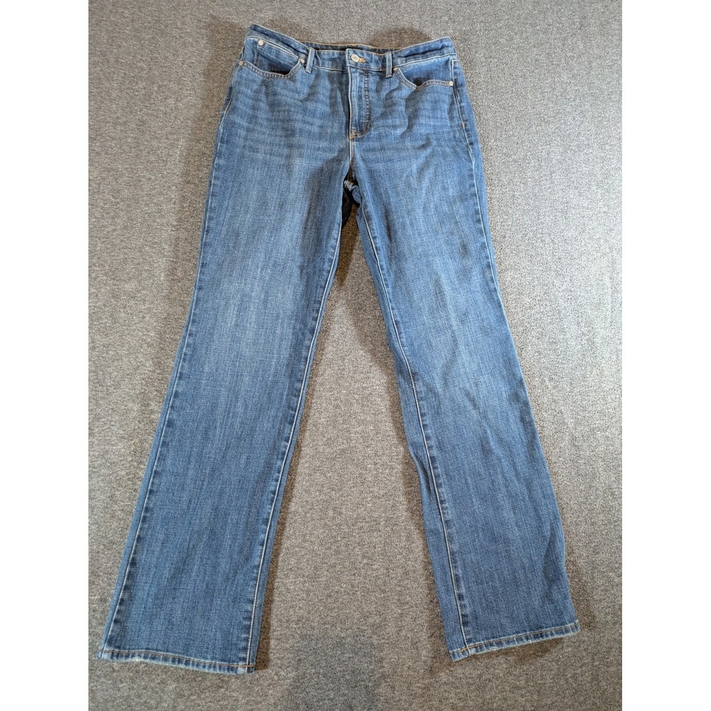 Talbots Jeans Women's Size 8 High-Waist Barely‎ Boot Med Wash Free Shipping